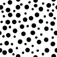 Black and white seamless polka dot pattern. Monochrome, dotted vector background. Geometric abstract with black circles. EPS 10.