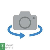 Camera flip icon. Simple flat style. Switch rotate, reverse, swap, snapshot, photo concept. Vector illustration design isolated on white background. EPS 10.