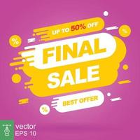 Sale banner template design, big sale special offer, end of season special offer banner. Final sale. Vector illustration design isolated. EPS 10.