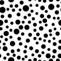 Black and white seamless polka dot pattern. Monochrome, dotted vector background. Geometric abstract with black circles. EPS 10.