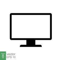 icono de televisión estilo plano sencillo. pantalla de monitor, televisión, plasma, led, lcd, concepto de tecnología. electrodomésticos, gadgets y electrónica. ilustración vectorial aislado sobre fondo blanco. eps 10. vector