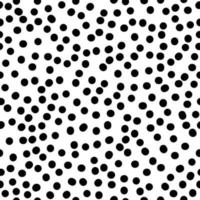 Black and white seamless polka dot pattern. Monochrome, dotted vector background. Geometric abstract with black circles. EPS 10.