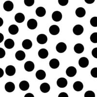 Black and white seamless polka dot pattern. Monochrome, dotted vector background. Geometric abstract with black circles. EPS 10.