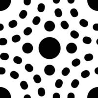 Black and white seamless polka dot pattern. Monochrome, dotted vector background. Geometric abstract with black circles. EPS 10.