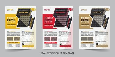 Real estate and home apartment agency flyer template design vector