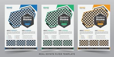 Real estate and home apartment agency flyer template design vector