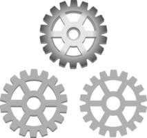 Gears, vector. Three gray gears on a white background. vector