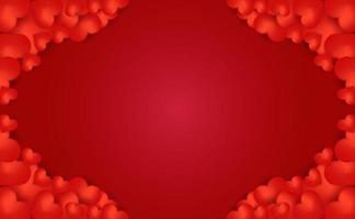 corazón de marco o símbolo de amor, fondo especial del día de San Valentín en color rojo suave vector