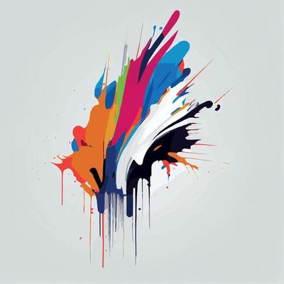 Smears, blots of colored paint on a white background, multicolored colors, rainbow - Vector