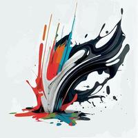 Smears, blots of colored paint on a white background, multicolored colors, rainbow - Vector