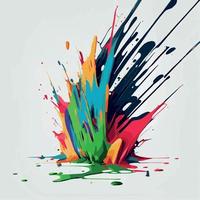 Smears, blots of colored paint on a white background, multicolored colors, rainbow - Vector