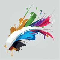 Smears, blots of colored paint on a white background, multicolored colors, rainbow - Vector