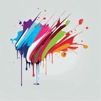 Smears, blots of colored paint on a white background, multicolored colors, rainbow - Vector