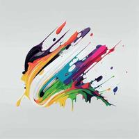 Smears, blots of colored paint on a white background, multicolored colors, rainbow - Vector