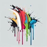 Smears, blots of colored paint on a white background, multicolored colors, rainbow - Vector