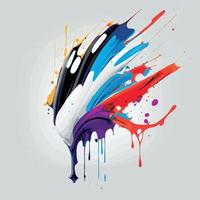 Smears, blots of colored paint on a white background, multicolored colors, rainbow - Vector