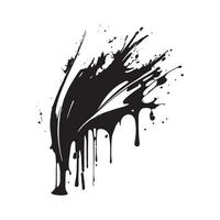 Smears, blots of black paint on a white background, dark colors - Vector