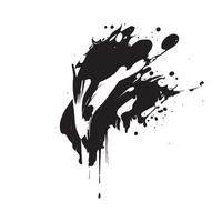 Smears, blots of black paint on a white background, dark colors - Vector