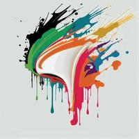 Smears, blots of colored paint on a white background, multicolored colors, rainbow - Vector