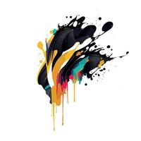 Smears, blots of colored paint on a white background, multicolored colors, rainbow - Vector