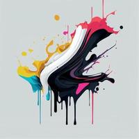 Smears, blots of colored paint on a white background, multicolored colors, rainbow - Vector