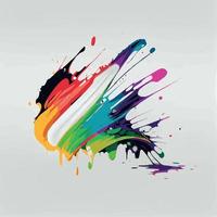 Smears, blots of colored paint on a white background, multicolored colors, rainbow - Vector