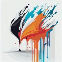 Smears, blots of colored paint on a white background, multicolored colors, rainbow - Vector