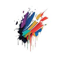 Smears, blots of colored paint on a white background, multicolored colors, rainbow - Vector