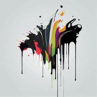 Smears, blots of colored paint on a white background, multicolored colors, rainbow - Vector