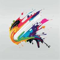 Smears, blots of colored paint on a white background, multicolored colors, rainbow - Vector