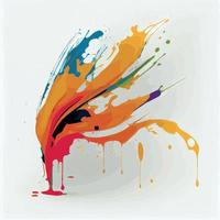 Smears, blots of colored paint on a white background, multicolored colors, rainbow - Vector