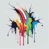 Smears, blots of colored paint on a white background, multicolored colors, rainbow - Vector