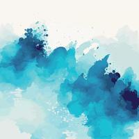 Realistic blue watercolor texture on white background - Vector