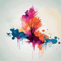 Realistic multicolored watercolor texture on a white background - Vector