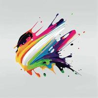 Smears, blots of colored paint on a white background, multicolored colors, rainbow - Vector