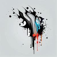 Smears, blots of colored paint on a white background, multicolored colors, rainbow - Vector
