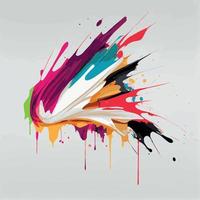 Smears, blots of colored paint on a white background, multicolored colors, rainbow - Vector