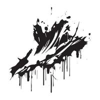 Smears, blots of black paint on a white background, dark colors - Vector