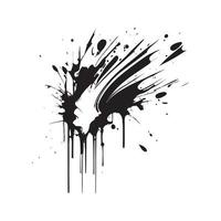 Smears, blots of black paint on a white background, dark colors - Vector