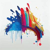 Smears, blots of colored paint on a white background, multicolored colors, rainbow - Vector