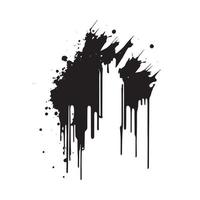 Smears, blots of black paint on a white background, dark colors - Vector