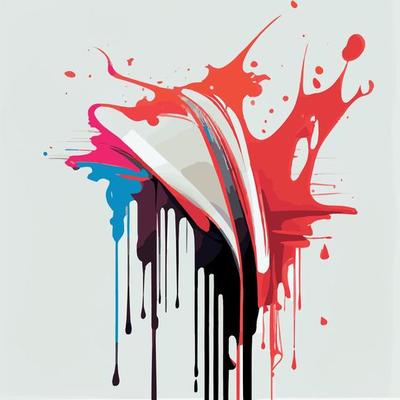Smears, blots of colored paint on a white background, multicolored colors, rainbow - Vector