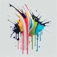 Smears, blots of colored paint on a white background, multicolored colors, rainbow - Vector