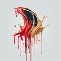 Smears, blots of colored paint on a white background, multicolored colors, rainbow - Vector