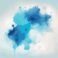 Realistic blue watercolor texture on white background - Vector