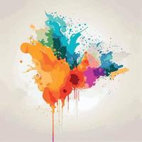 Realistic multicolored watercolor texture on a white background - Vector