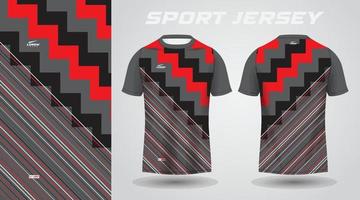 diseño de camiseta deportiva de camiseta negra roja vector