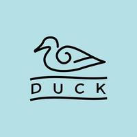 duck farm livestock line art logo design vector