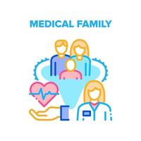 ilustración de color de concepto de vector de familia médica