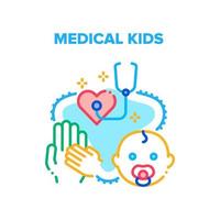 ilustración de color de concepto de vector de niños médicos